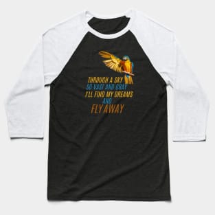 Trough a sky so vast and gray, I'll find my dreams and FLY AWAY Baseball T-Shirt